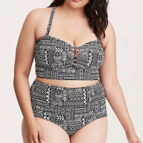 torrid Other - TORRID 5X BIKINI SwimSuit Black/White Lattice Plus
